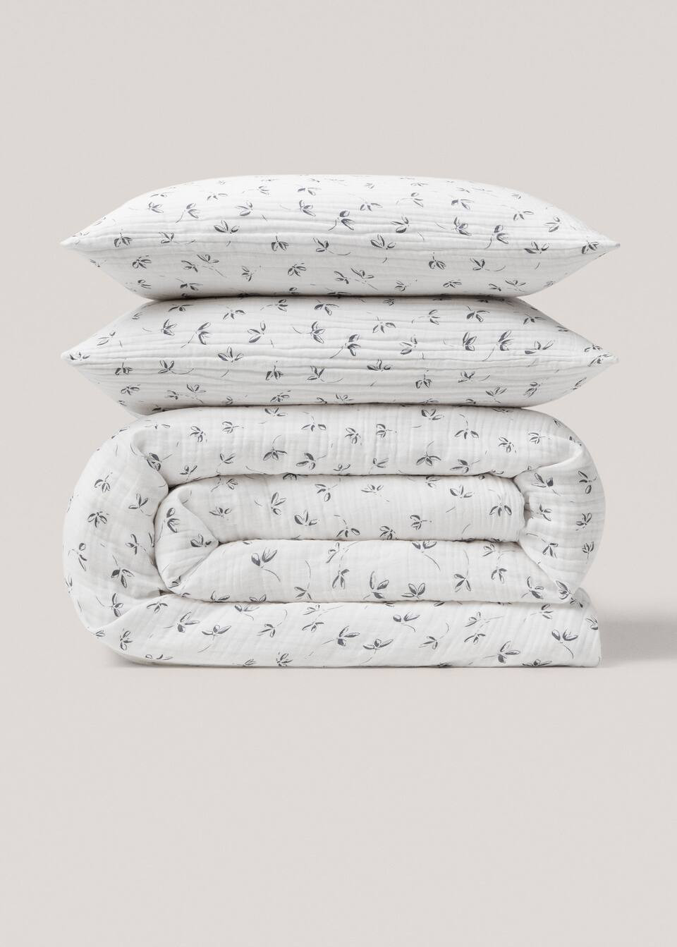 Flower print gauze pillowcase 60x60cm -  Home | Mango Home USA | MANGO (US)