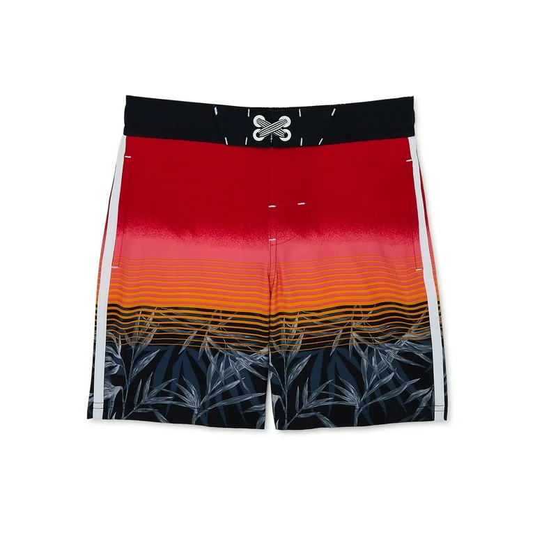 Wonder Nation Boys Quick Dry Stripes and Panel Swim Shorts, Sizes 4-18 & Husky | Walmart (US)