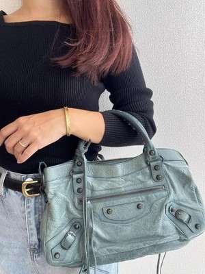 Balenciaga First Shoulder Bag Gray Fabric Used with Dust Bag | eBay AU