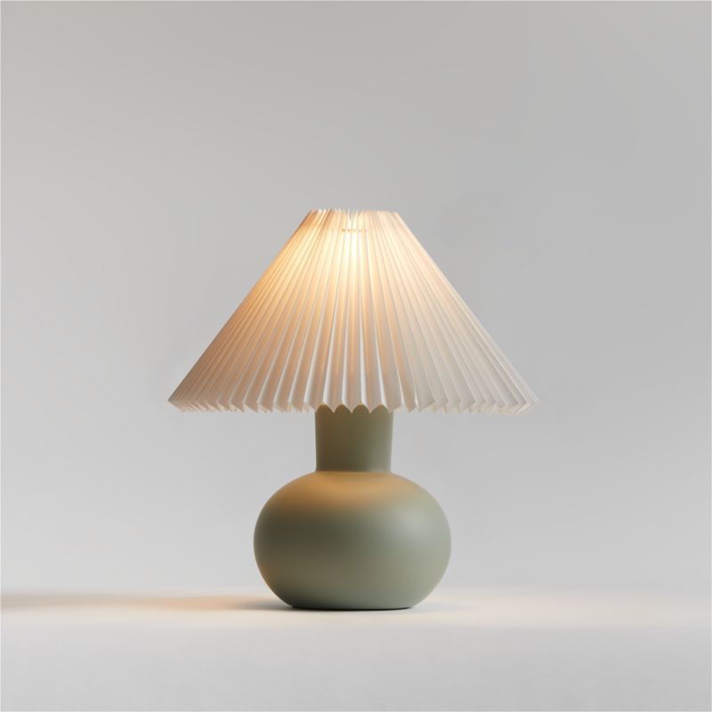 Flo Fluted Sage Green Ceramic Kids Table Lamp + Reviews | Crate & Kids | Crate & Barrel