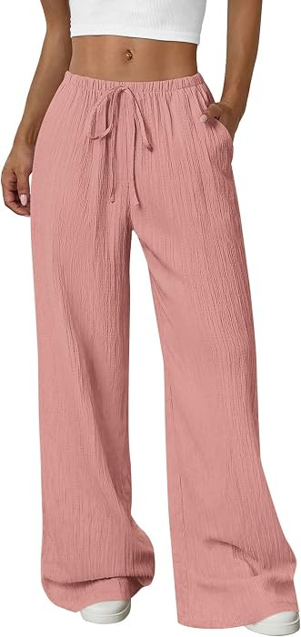 PRETTYGARDEN Women's Palazzo Pants Casual Wide Leg Trousers | Amazon (US)
