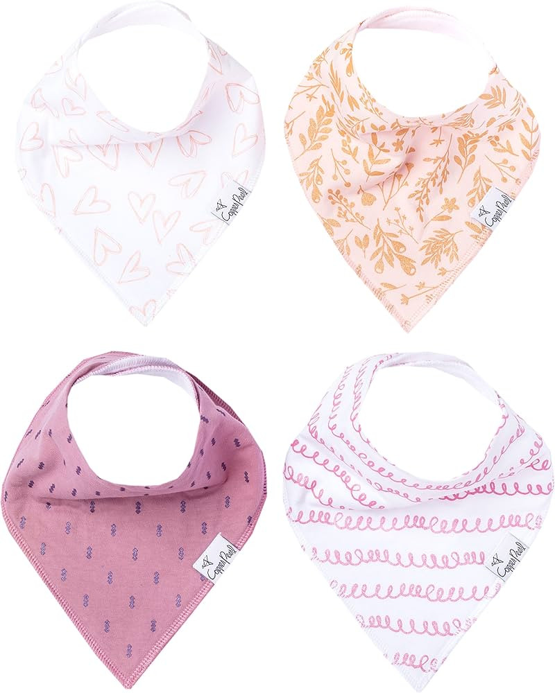 Copper Pearl Baby Bandana Bibs - 4 Pack Soft Cotton Baby Bibs for Drooling and Teething, Absorben... | Amazon (US)