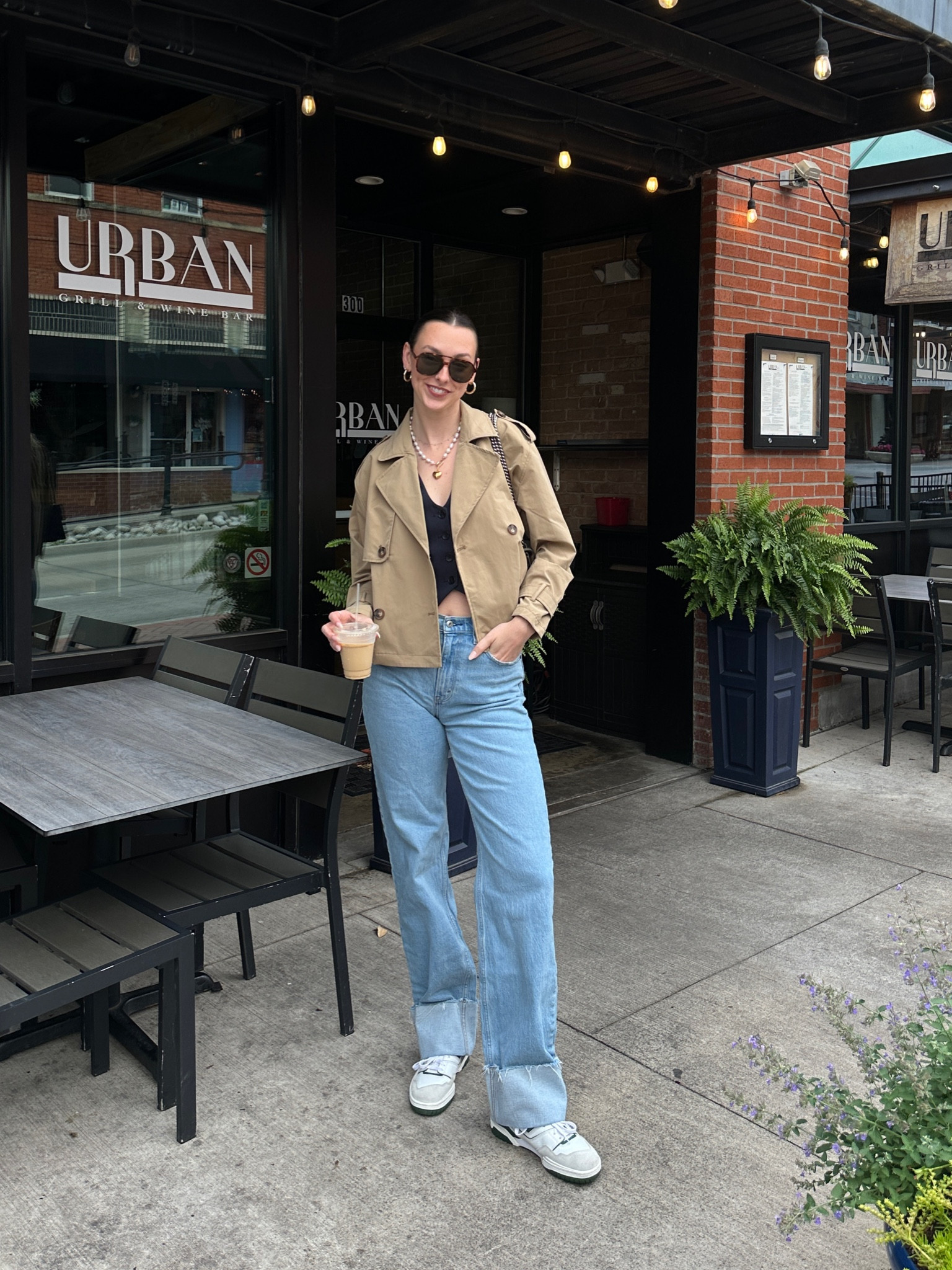 spring outfit inspiration! - tailored vest, straight leg jeans, New Balance 550, trench coat, casual outfitts

#LTKStyleTip #LTKShoeCrush