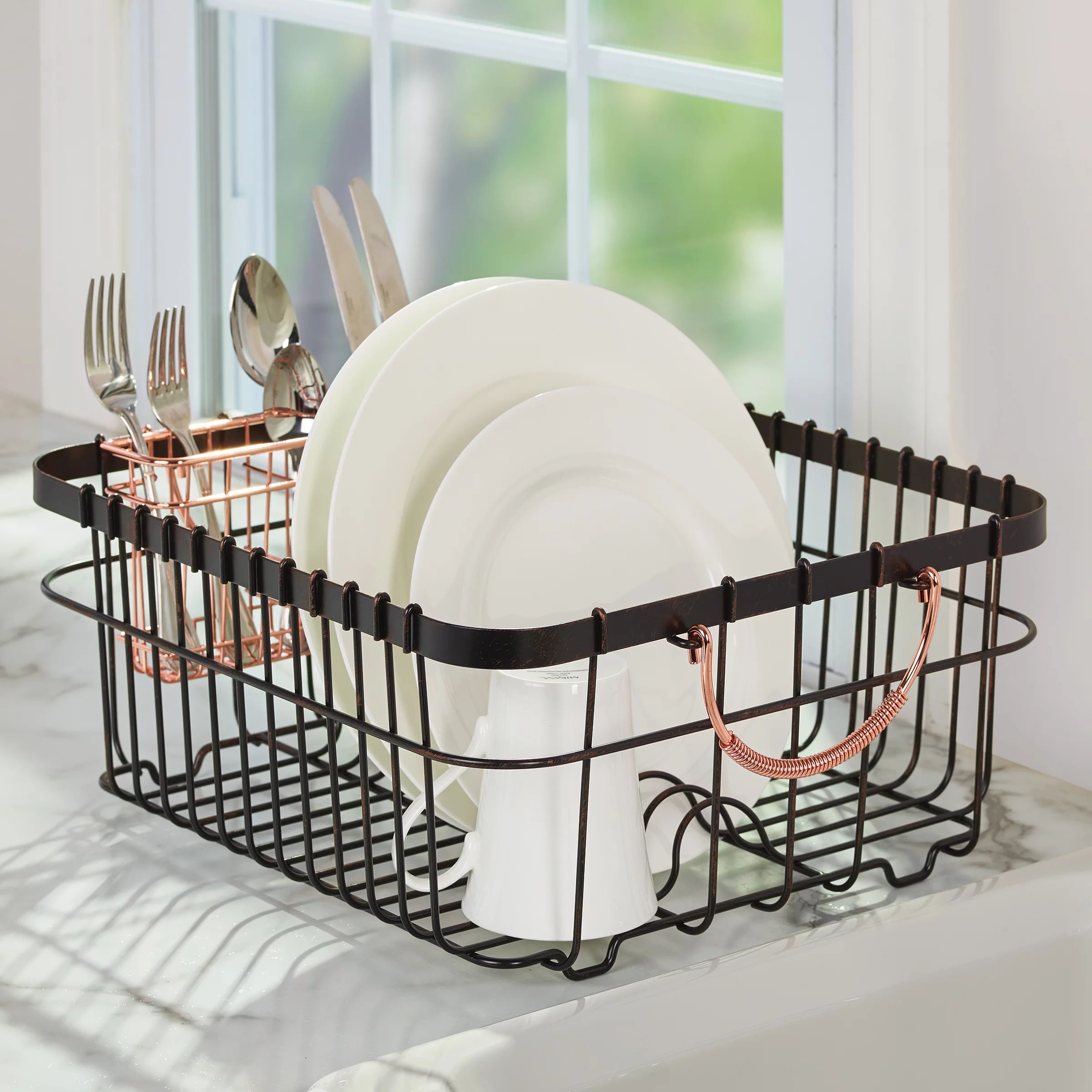 Better Homes & Garden General Store Dish Rack with Copper Handles | Walmart (US)