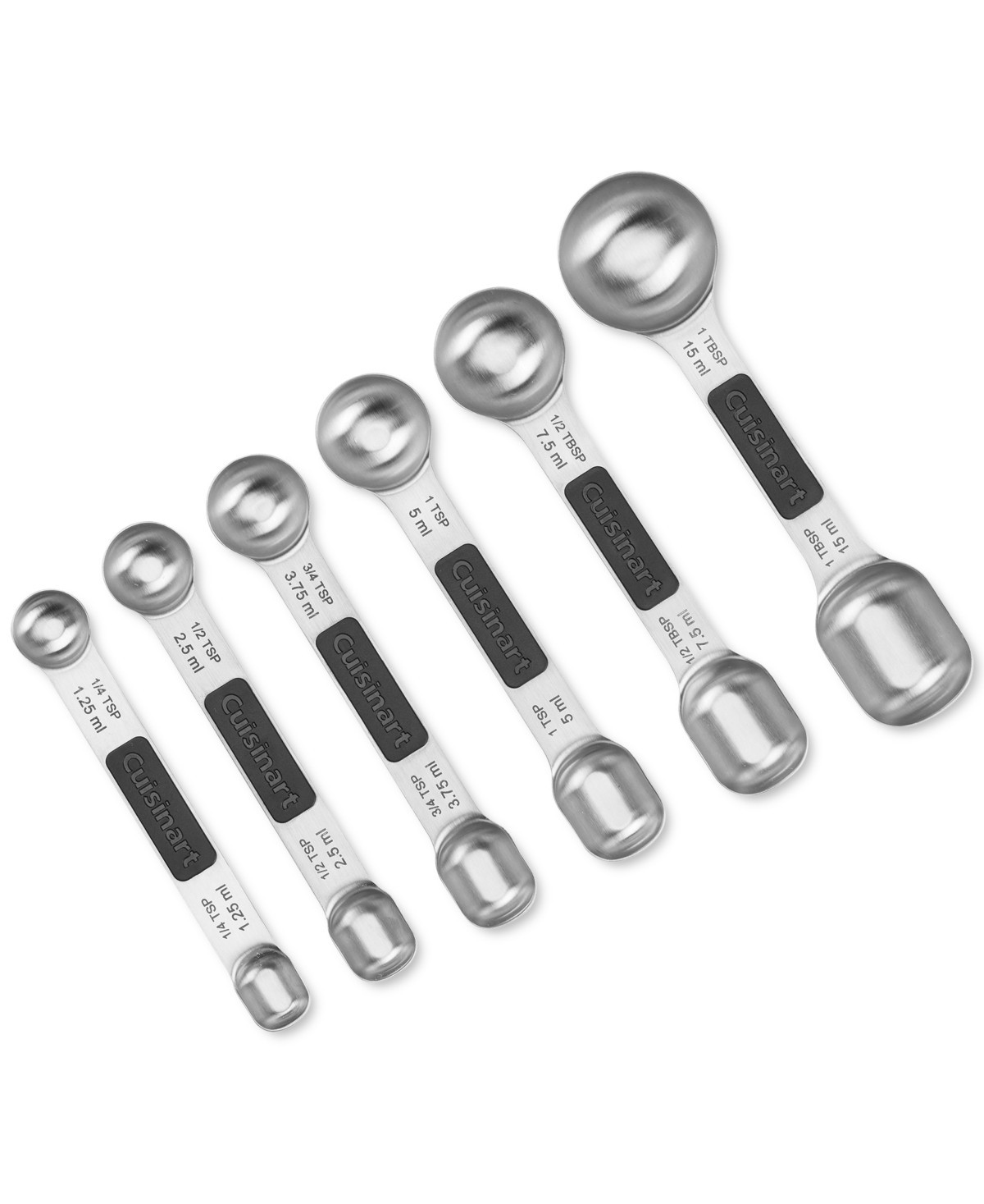 Cuisinart Magnetic Measuring Spoons, Set of 6 - Black Silver | Macy's
