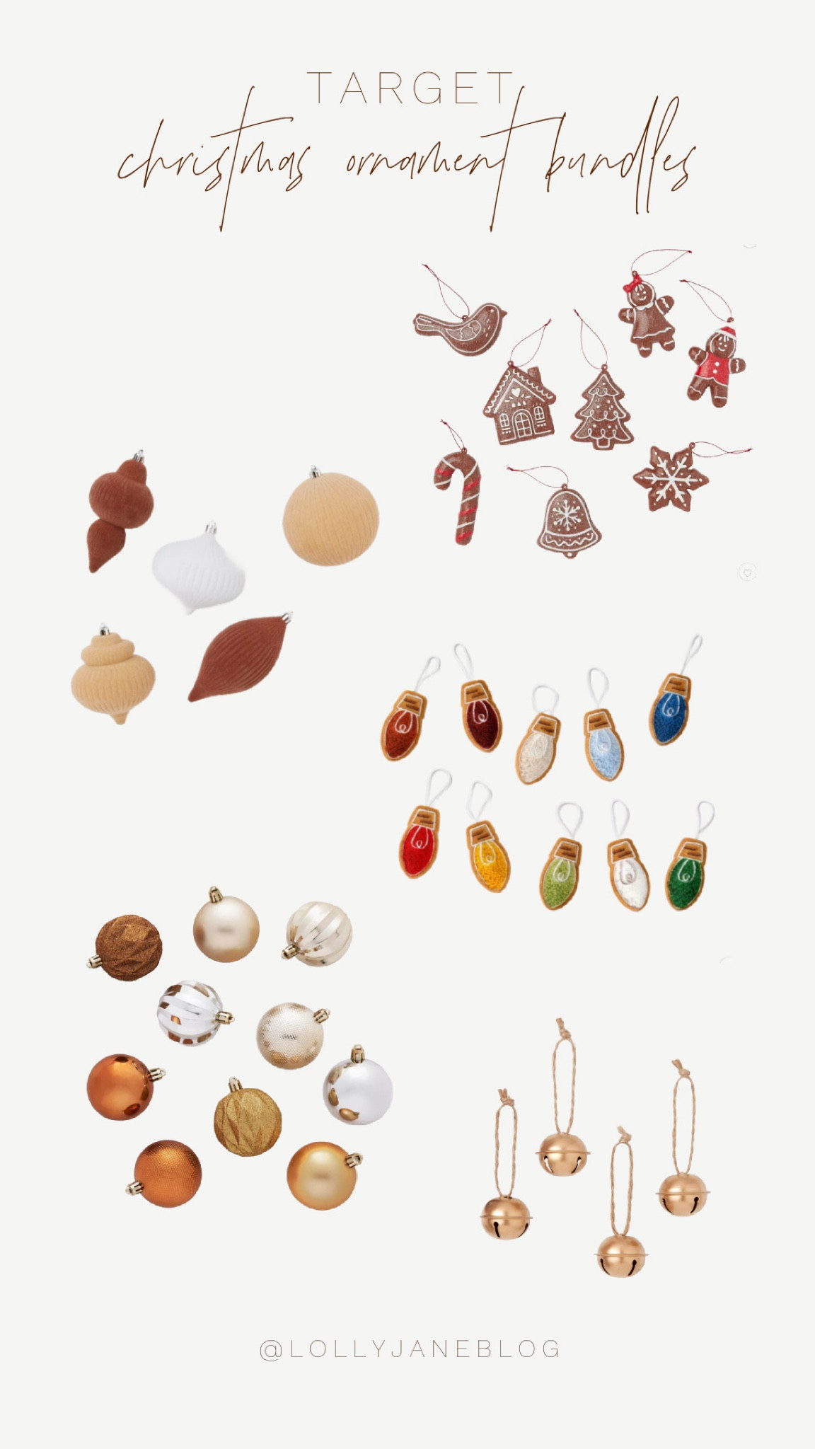Target Christmas fun ornament bundle finds! 🎄

Deck your halls with the cutest ornaments this season! From gingerbread cookie cuties to sparkling Christmas bells, our holiday-themed ornaments bring all the festive cheer!🎁 Add a pop of color with vibrant string lights and gold accents that perfectly pair with the magic of Christmas! Whether you're starting a new tradition or adding to your collection, these delightful decorations are a must-have for every tree! Shop now and make your holiday season merry & bright! 🎄

#ChristmasOrnaments #HolidayDecor #FestiveVibes #ChristmasMagic #TisTheSeason #DeckTheHalls #Gingerbread #ChristmasBells #Ornaments #HomeForTheHolidays

#LTKSeasonal #LTKHome #LTKHoliday