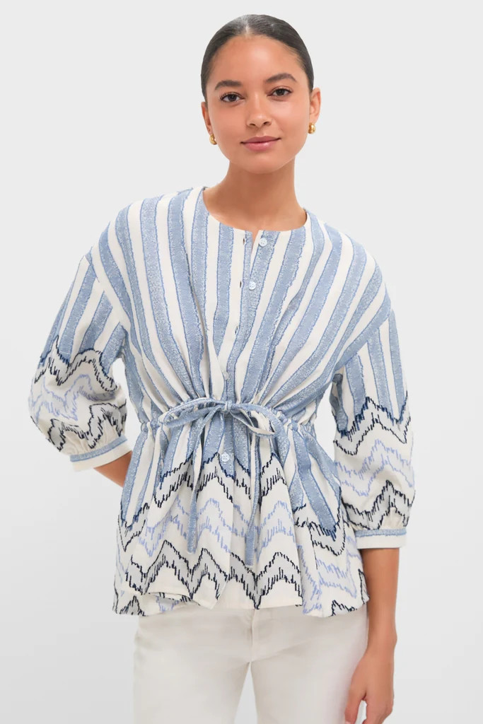 Harbour Stripe Jacquard Renford Top | Tuckernuck (US)