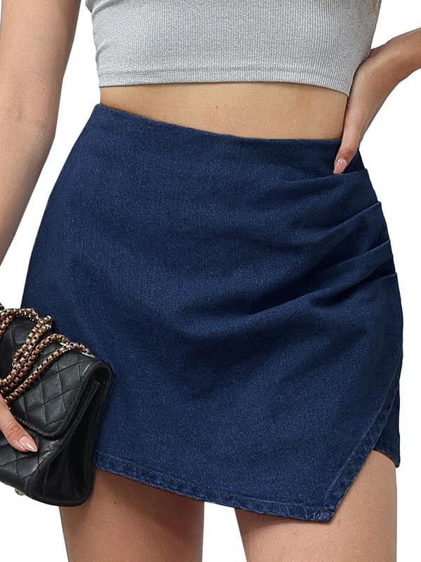 Genleck Denim Skorts Skirts for Women - Jean Skirt with Shorts Underneath High Waisted Strectch E... | Amazon (US)