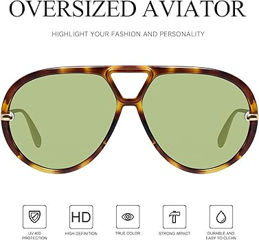 mosanana Gafas de sol de aviador de gran tamaño de moda para mujer, estilo retro MS52478 | Amazon (US)