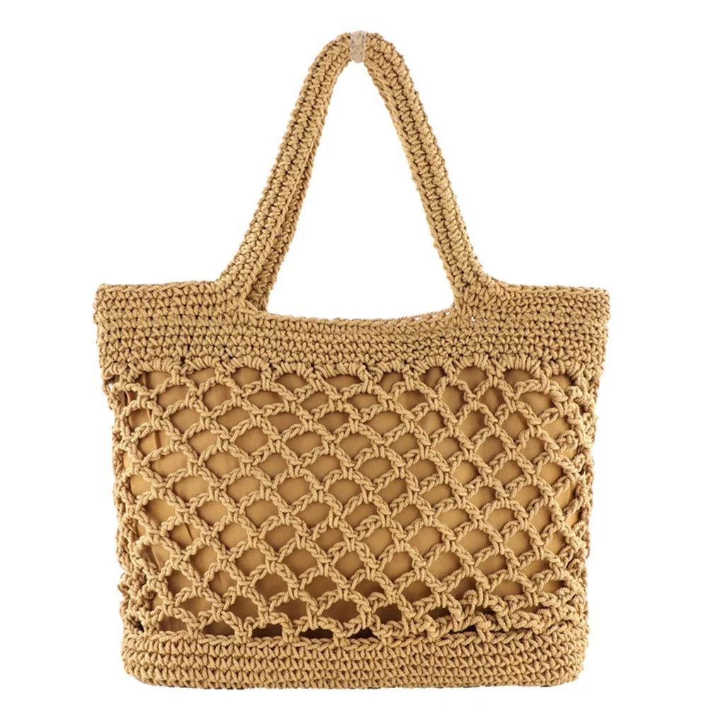 Women Straw Beach Shoulder Bag Woven Tote Handbag Large Handmade Weaving Summer Casual Hobo Bag | Walmart (US)