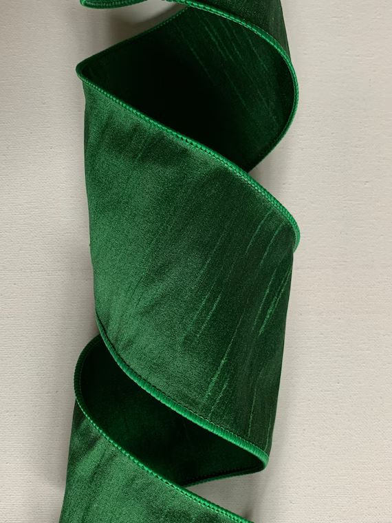 1.5 2.5 or 4 Emerald Green Dupioni Faux Silk | Etsy | Etsy (US)