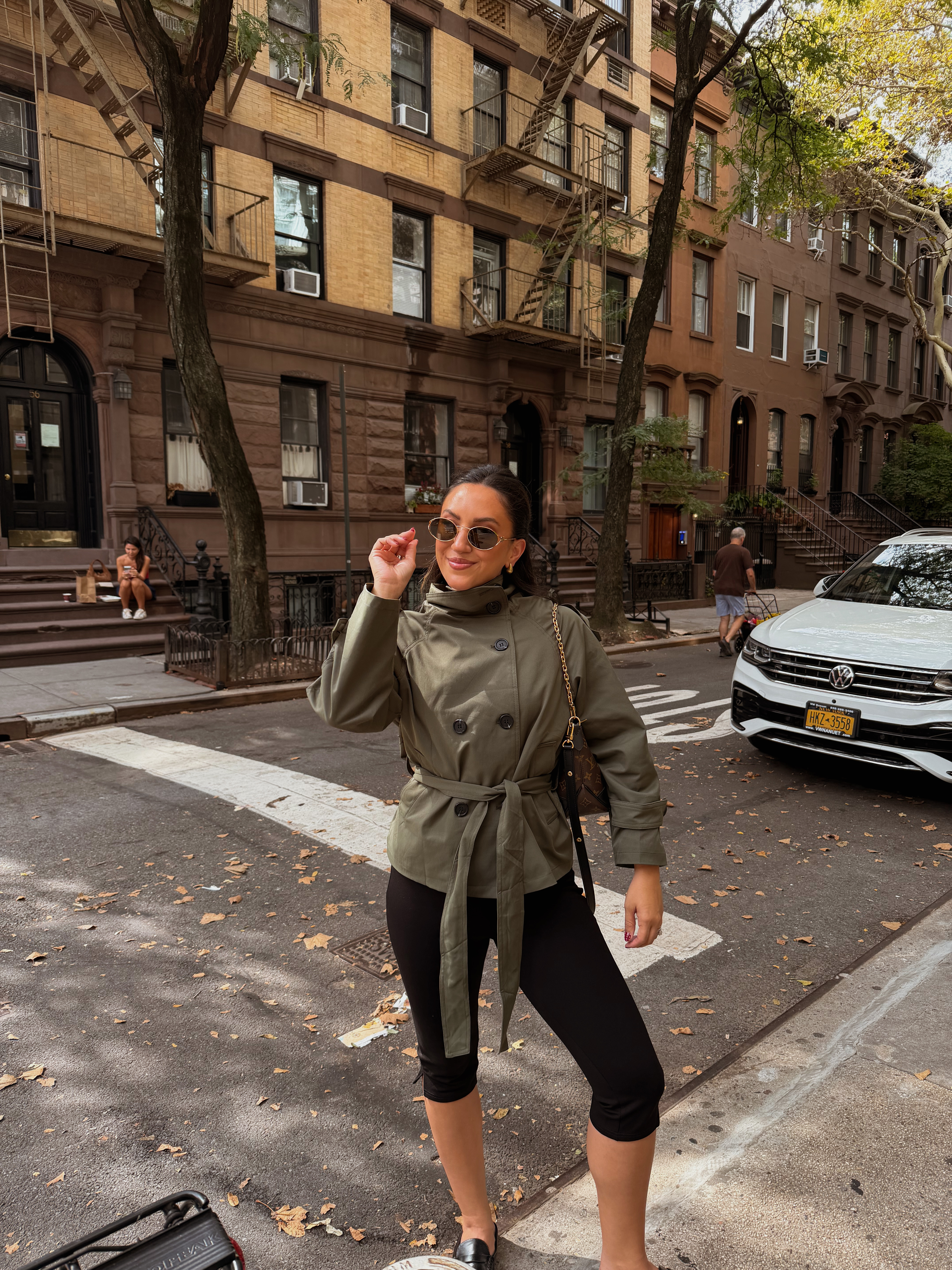 Couldn't stay away from NYC, so we back. 

Wearing size Small in everything. 

Cropped Trench, Fall fashion inspiration, slide loafers, NYC style, petite fashion, outfit inspo, capri leggings  

 #LTKootd #LTKPetite #LTKTravel