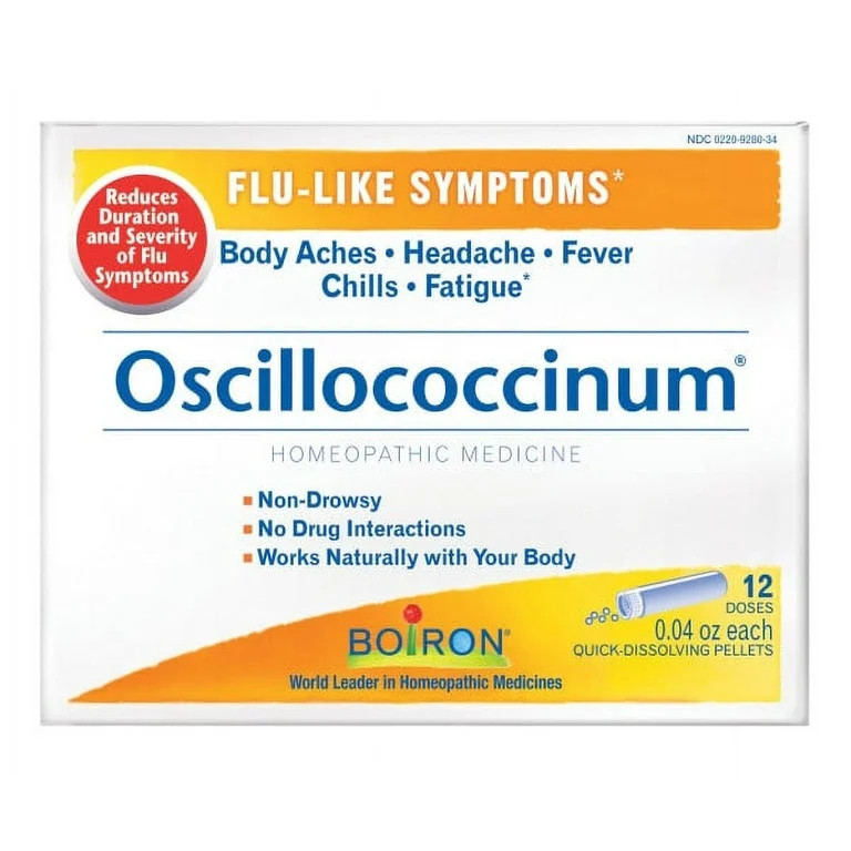 Boiron Oscillococcinum Homeopathic Medicine for Flu-like Symptoms, 12 Count - Walmart.com | Walmart (US)