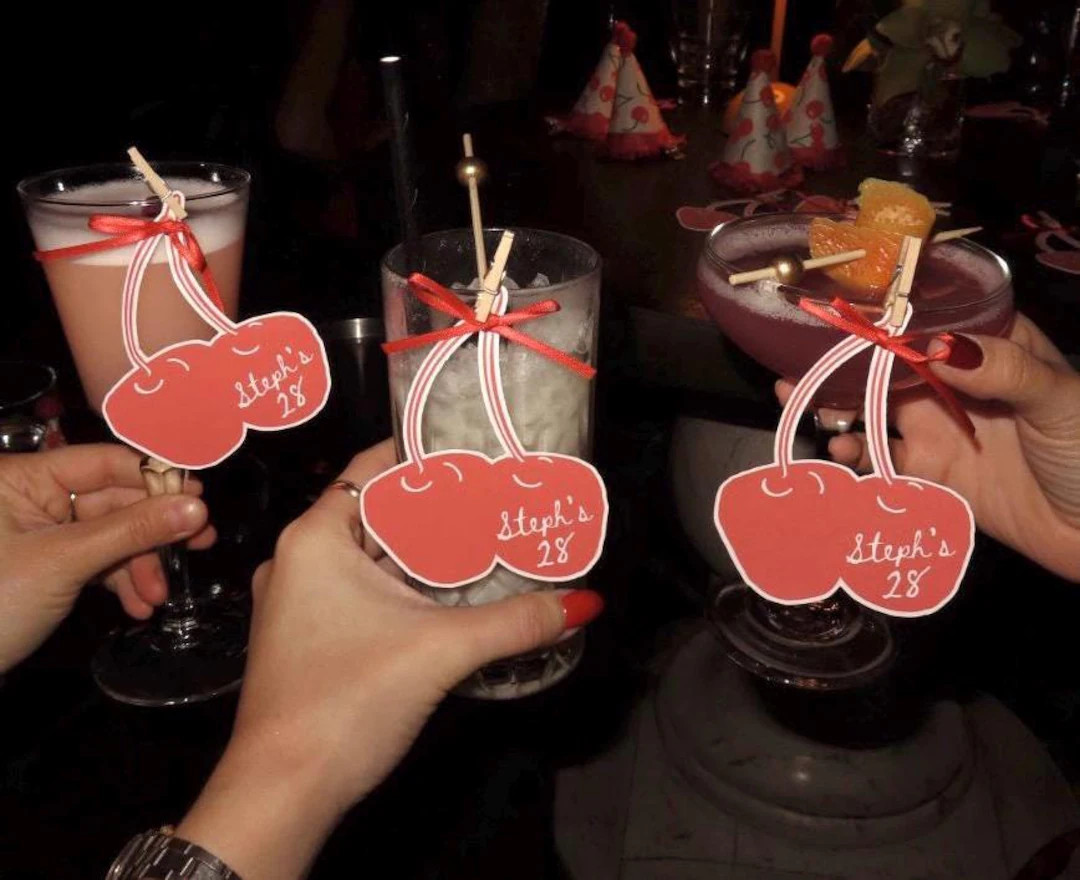 Cherry place card, cherry on top party,bridesmaids tags, bridesmaids proposals, bachelorette tags... | Etsy (US)