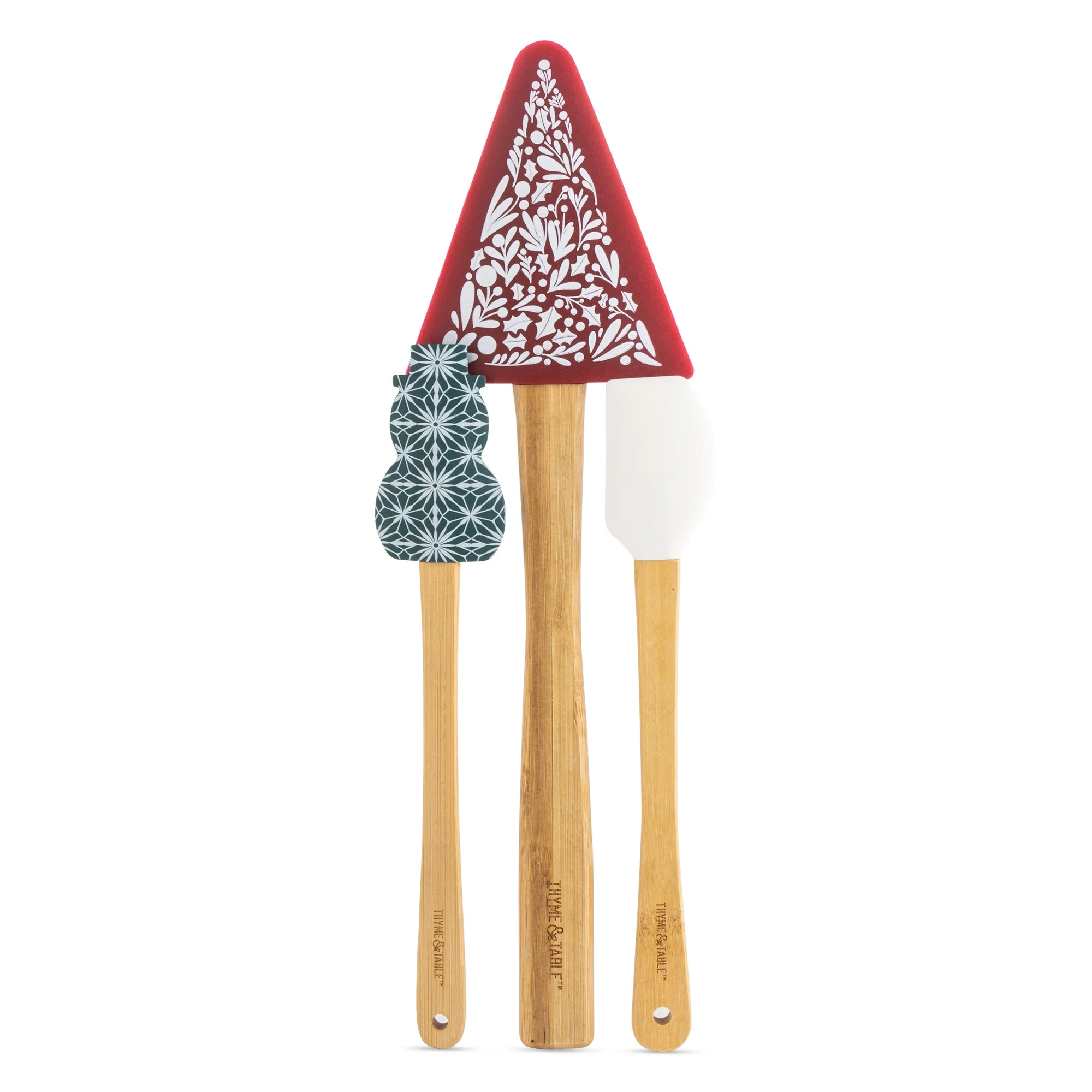 Thyme & Table Holiday 3-Piece Figural Silicone Spatula Set - Red - Walmart.com | Walmart (US)