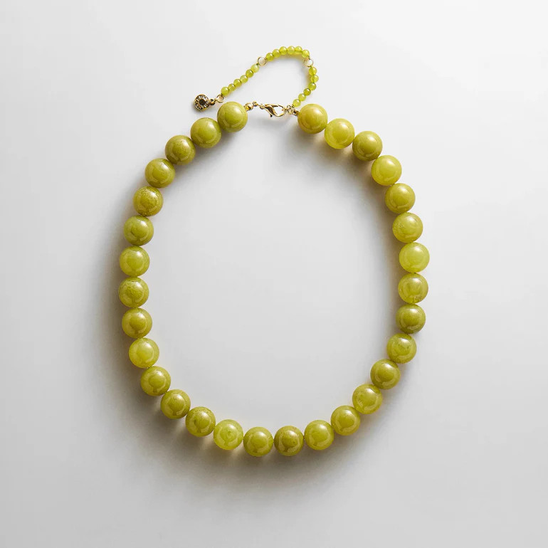 Mini Jane Beaded Necklace - Olive | BaubleBar