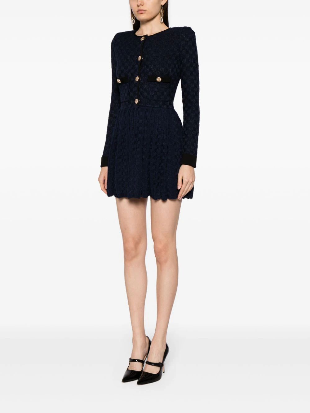 weave-knit pleated minidress | Farfetch Global