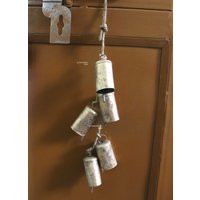 Rustic Iron 5 Vintage Gold Bells Hanging With Jute Rope Wreath On Front Door | Etsy (US)