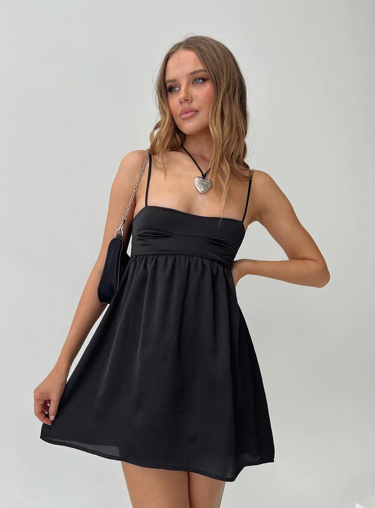Ortega Mini Dress Black Lower Impact | Princess Polly US
