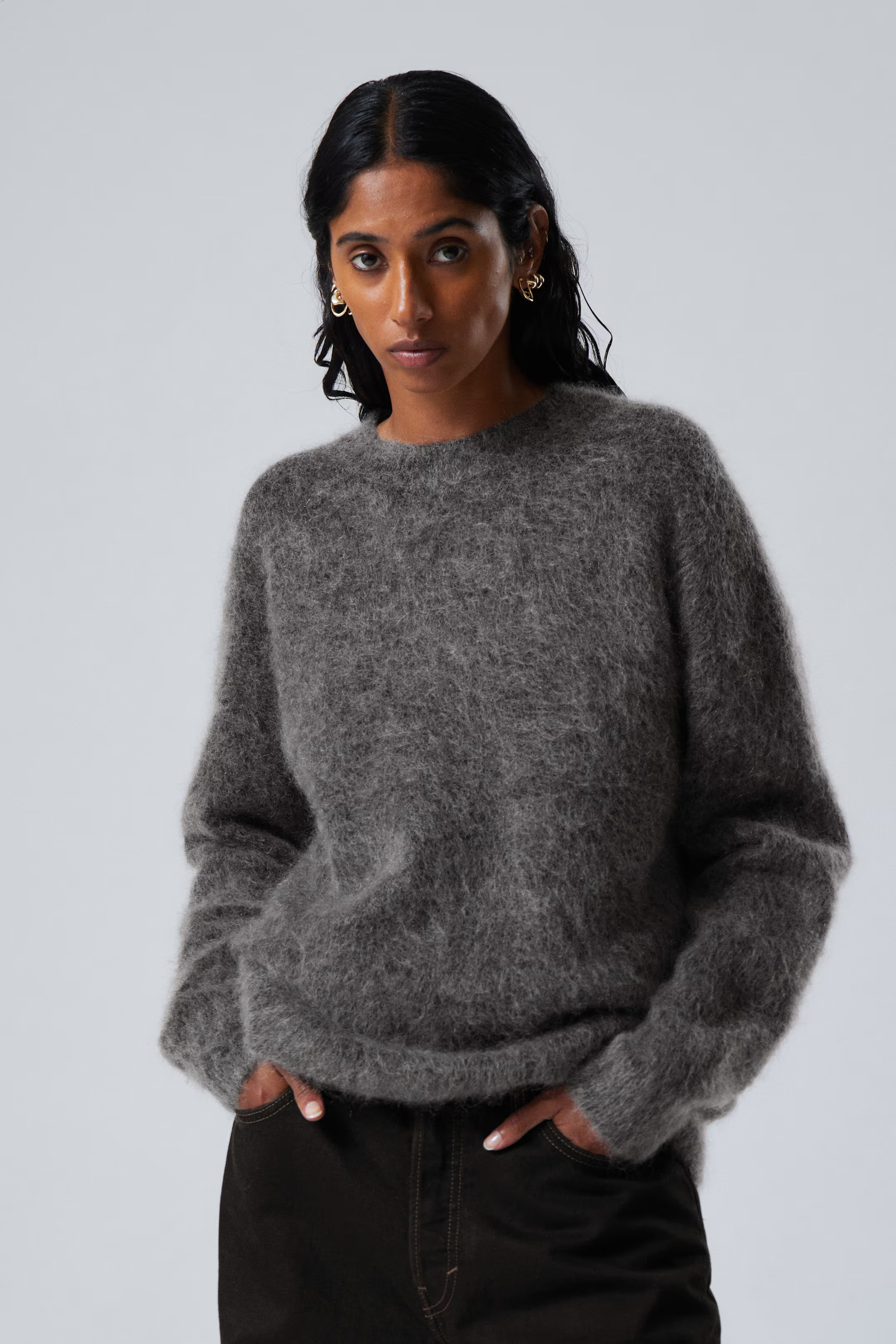 Oversized Knitted Mohair Blend Sweater | H&M (UK, MY, IN, SG, PH, TW, HK)