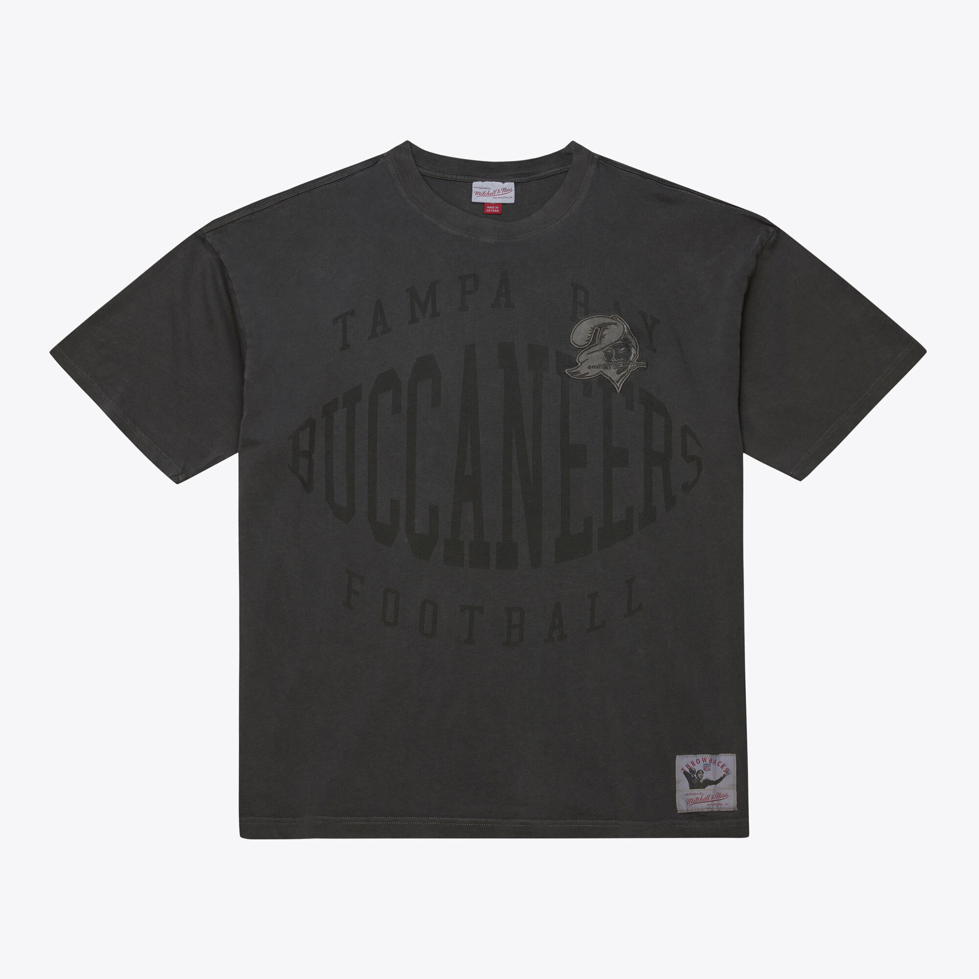 Men's Mitchell & Ness Black Tampa Bay Buccaneers Downtown Collection Premium Vintage Logo T-Shirt | Fanatics