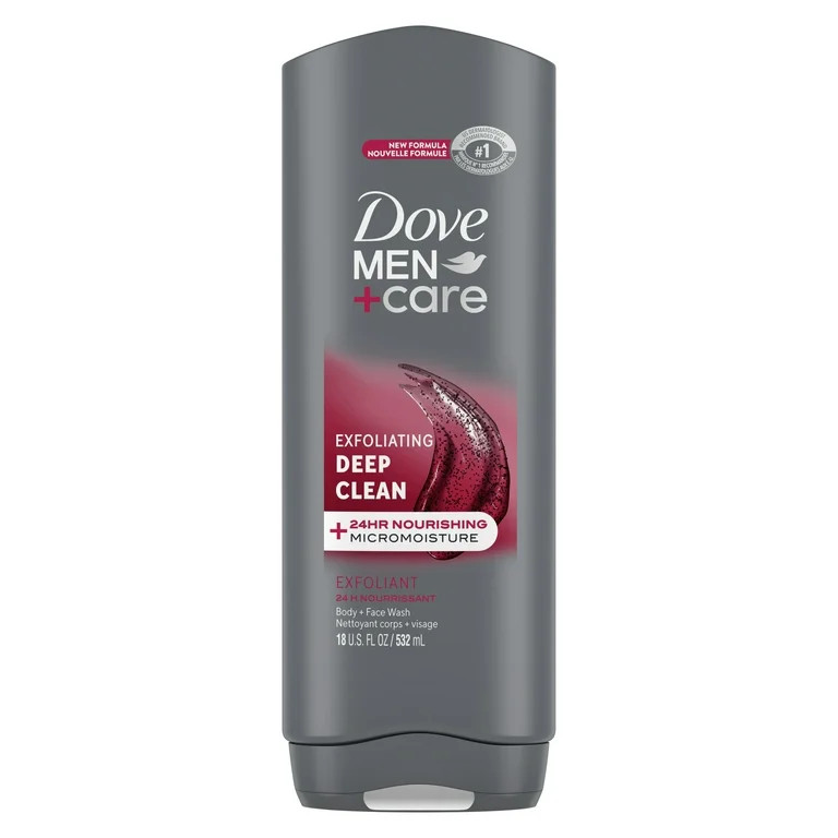 Dove Men+Care Deep Clean Hydrating Purifying Grains Women's Face & Body Wash, Unscented, 18 oz - ... | Walmart (US)