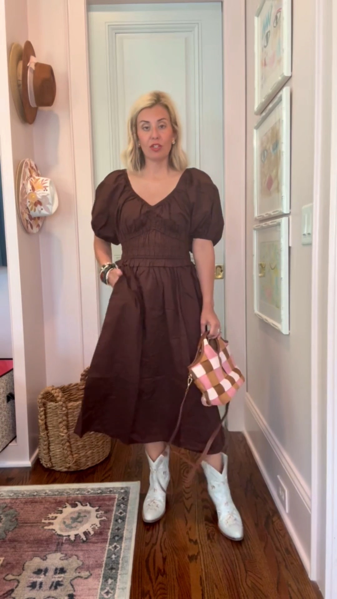I have this dress in navy and when I saw the brown I had to have it!
Dress - xs 
Boots - 8 tts 

*code Catherine20 at Allie + Bess 

#LTKdayinmylife #LTKootd #LTKmomlife