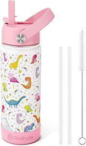 Fimibuke Kids Insulated Water Bottle -18oz BPA-FREE 18/8 Stainless Steel Kid Cup with Straw Trave... | Amazon (US)