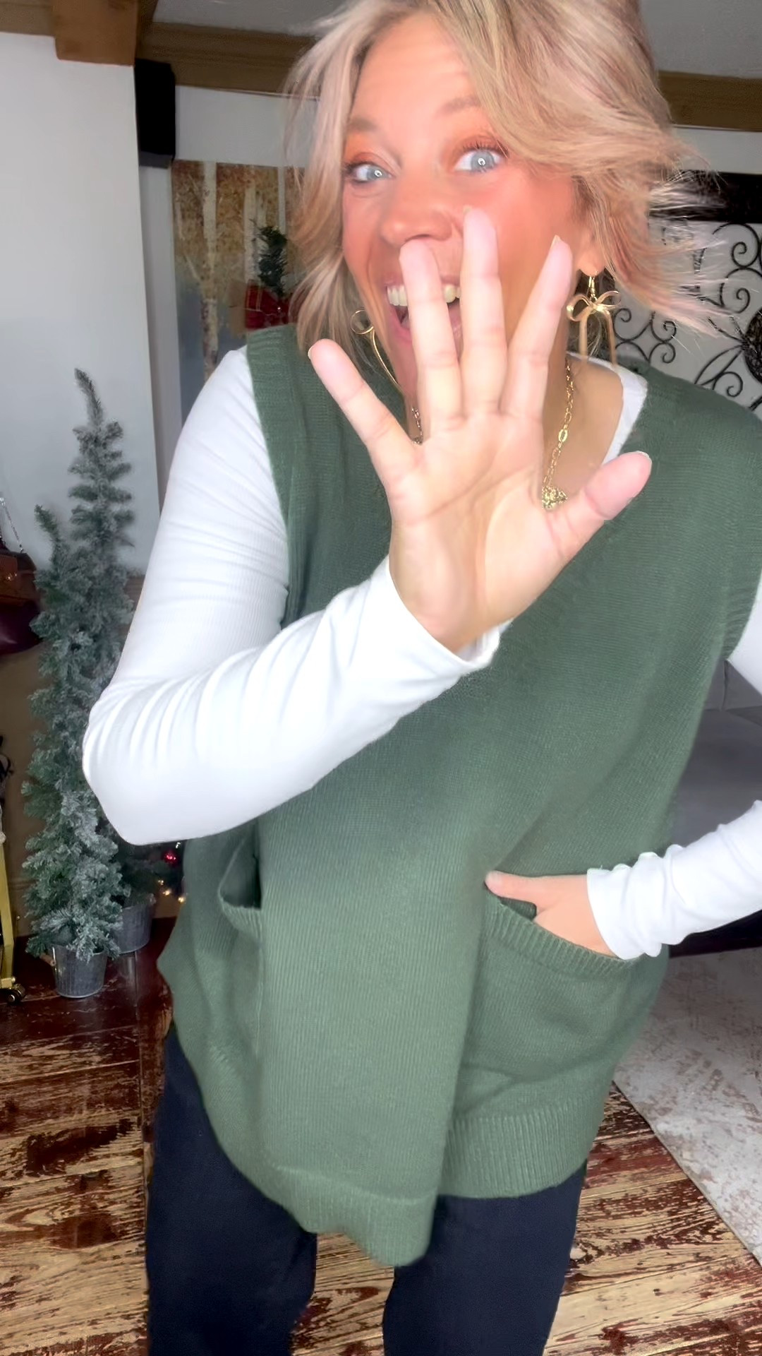 Sweater vest size 12, both pair of jeans size 14 

#LTKMidsize #LTKFindsUnder50 #LTKSeasonal