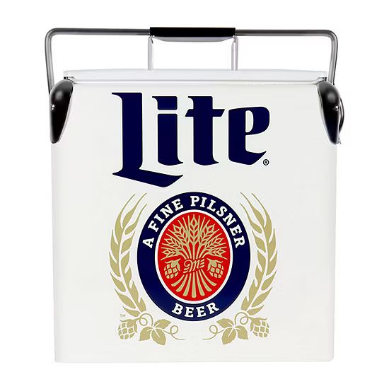 Miller Lite Retro Ice Chest Cooler with Bottle Opener 13L (14 qt)- White and Blue | JCPenney