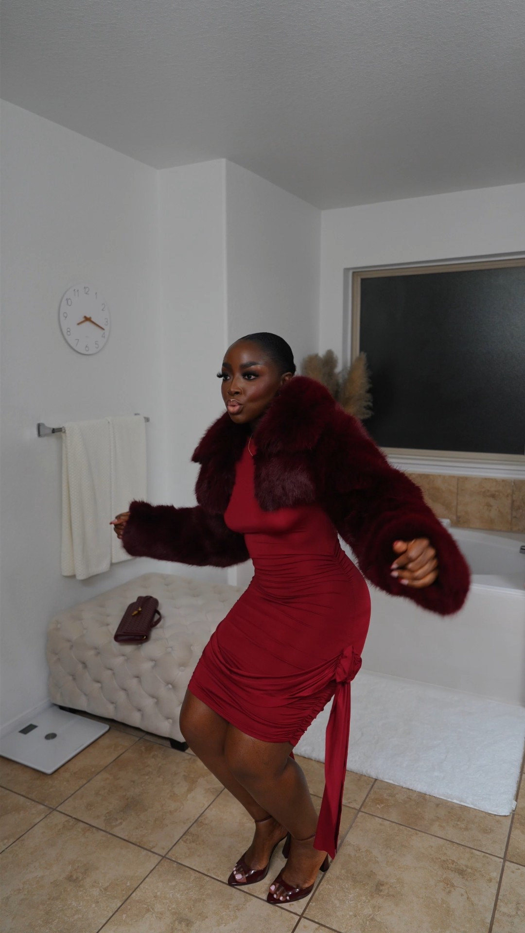 It’s date night baby, so let’s get ready! Wearing a large in the jacket and a medium in the dress. #MonoChrome #AKIRA #Burgundy #Allred #FullFashion #Fur #Holiday #HolidayOutfit #HolidayLook

#LTKFindsUnder100 #LTKBeauty #LTKStyleTip