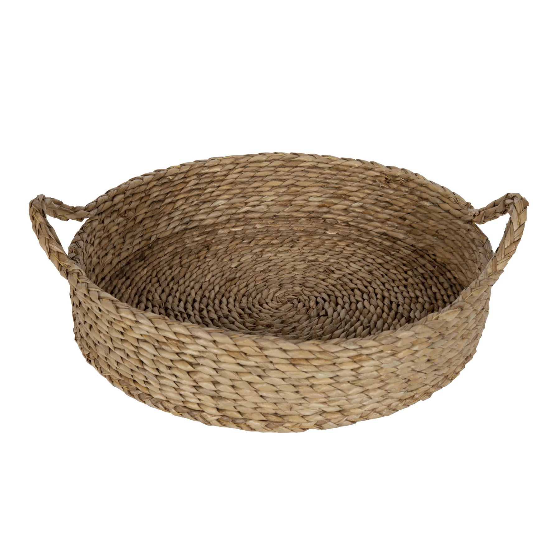 Better Homes & Gardens 16" Round Natural Colored Water Hyacinth Woven Tray | Walmart (US)