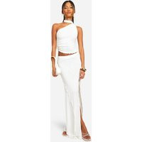 Womens Split Maxi Skirt - White - 6 | boohoo (US & Canada)