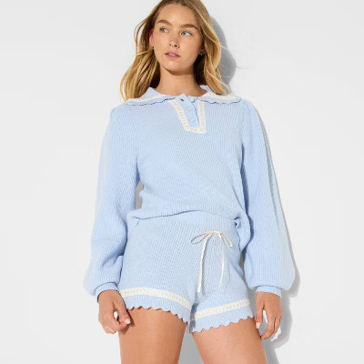 Women's High-Rise Scalloped Micro Sweater Shorts - Wild Fable™ | Target