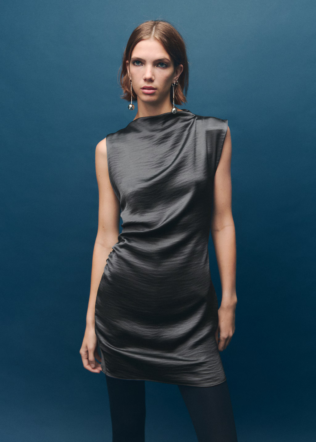 Satin dress with creased effect | Mango (US/MX/AU)