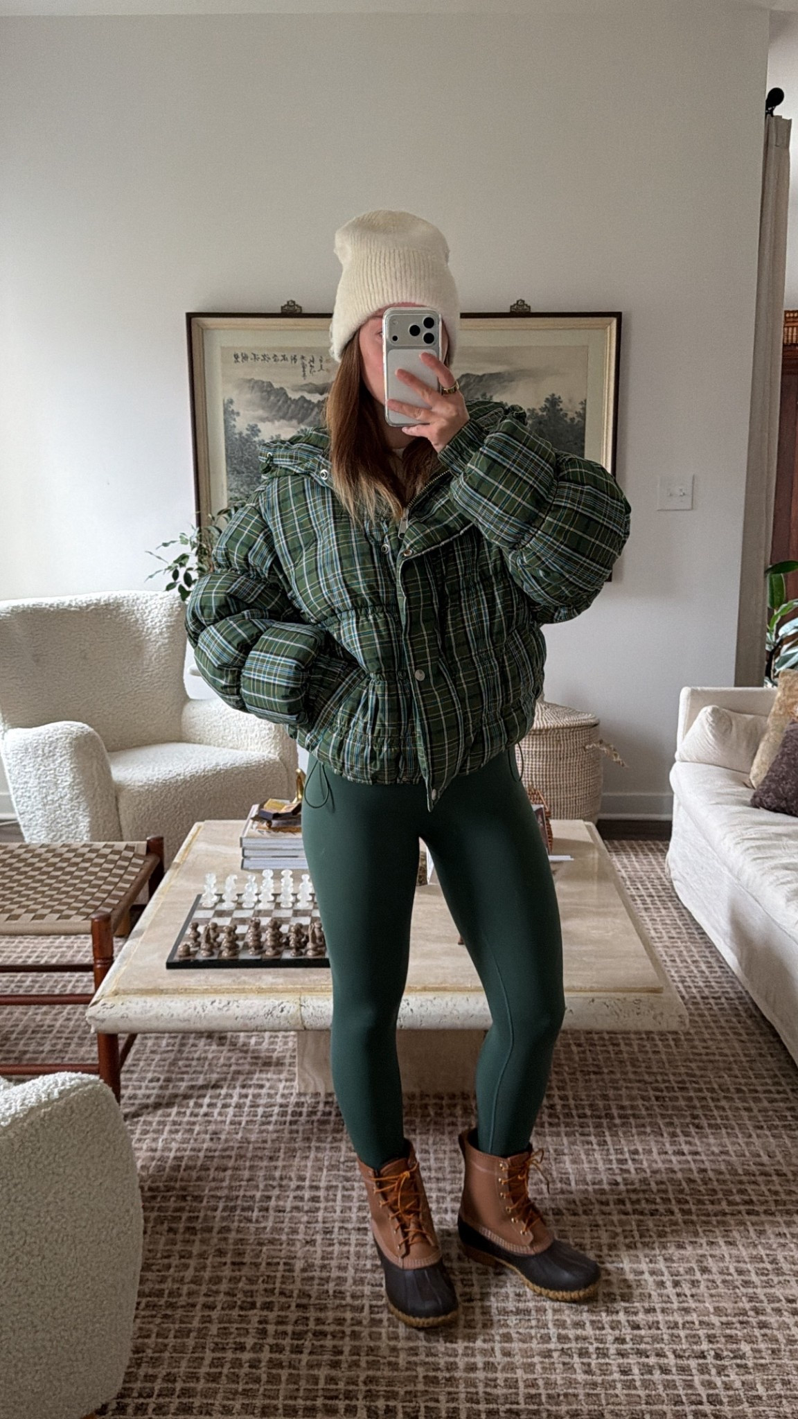 12/1/25 casual winter errands outfit, linking my L.L.Bean Bean Boots, my Set Active green workout set, and my green plaid puffer jacket from Free People (wearing an XS — it runs very oversized). Also linking my Amazon blue light glasses and my Abercrombie knit beanie. Cozy, practical, and perfect for chilly winter days on the go.

#LTKGiftGuide #LTKootd #LTKCyberWeek