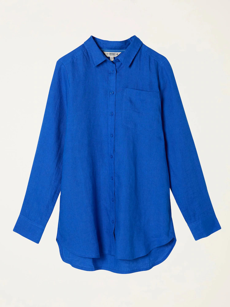 FatFace Olivia Cobalt Blue Linen Shirt | Next US