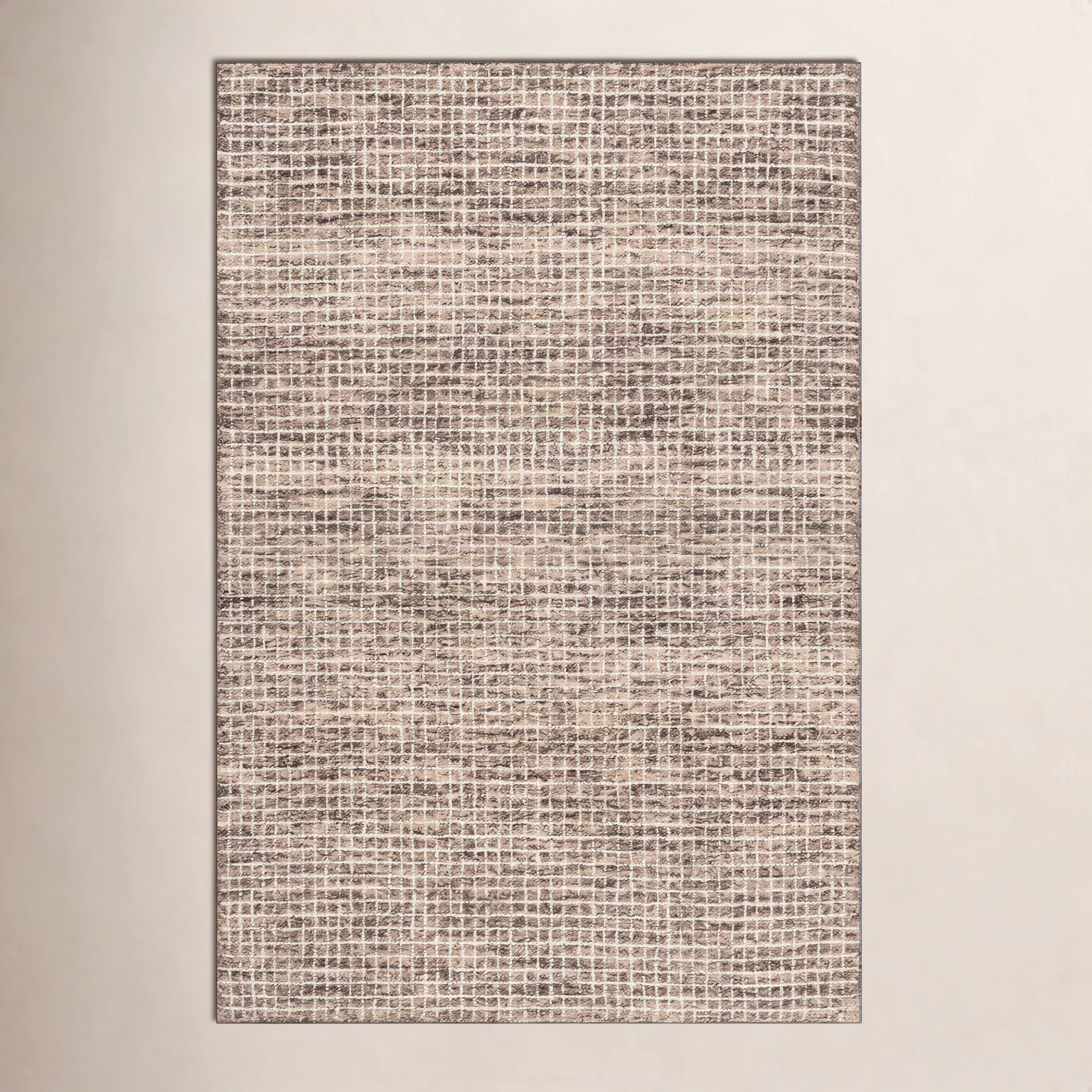 Arvin Olano x Rugs USA Melrose Checked Wool Brown Area Rug | AllModern