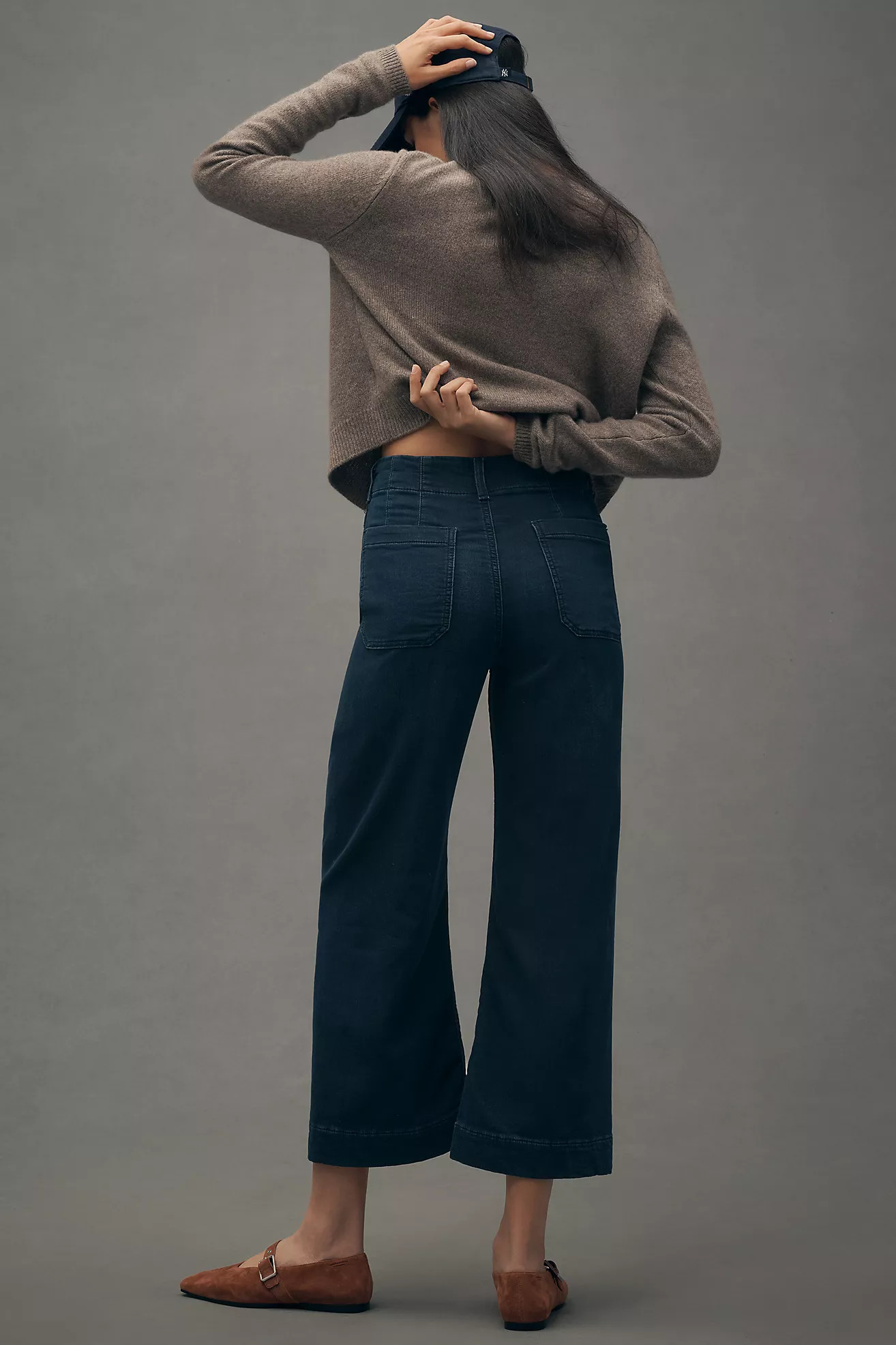 The Colette Cropped High-Rise Wide-Leg Jeans by Maeve: Denim-Knit Edition | Anthropologie (US)