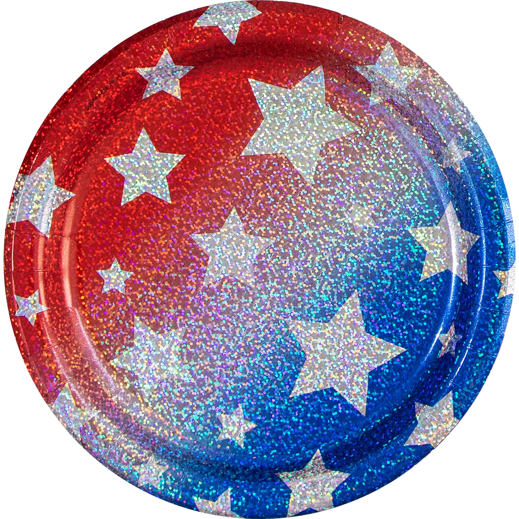 Way to Celebrate Patriotic Prismatic Stars Paper Plates 12 Count - Walmart.com | Walmart (US)