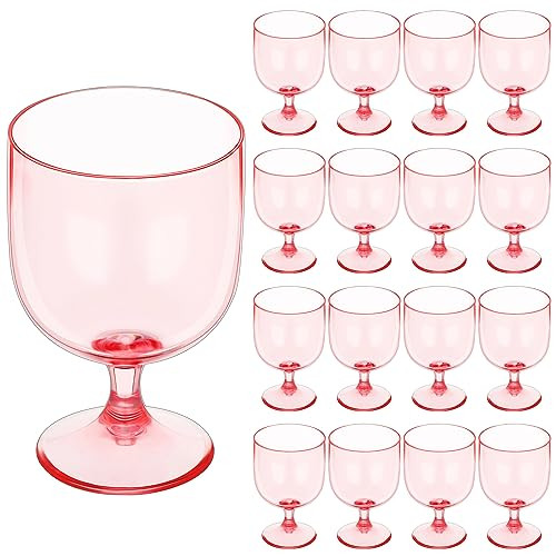 Bokon 16 Pack Plastic Wine Glasses 7.5 oz Wine Glass with Stem Reusable Unbreakable Cups Champagn... | Amazon (US)