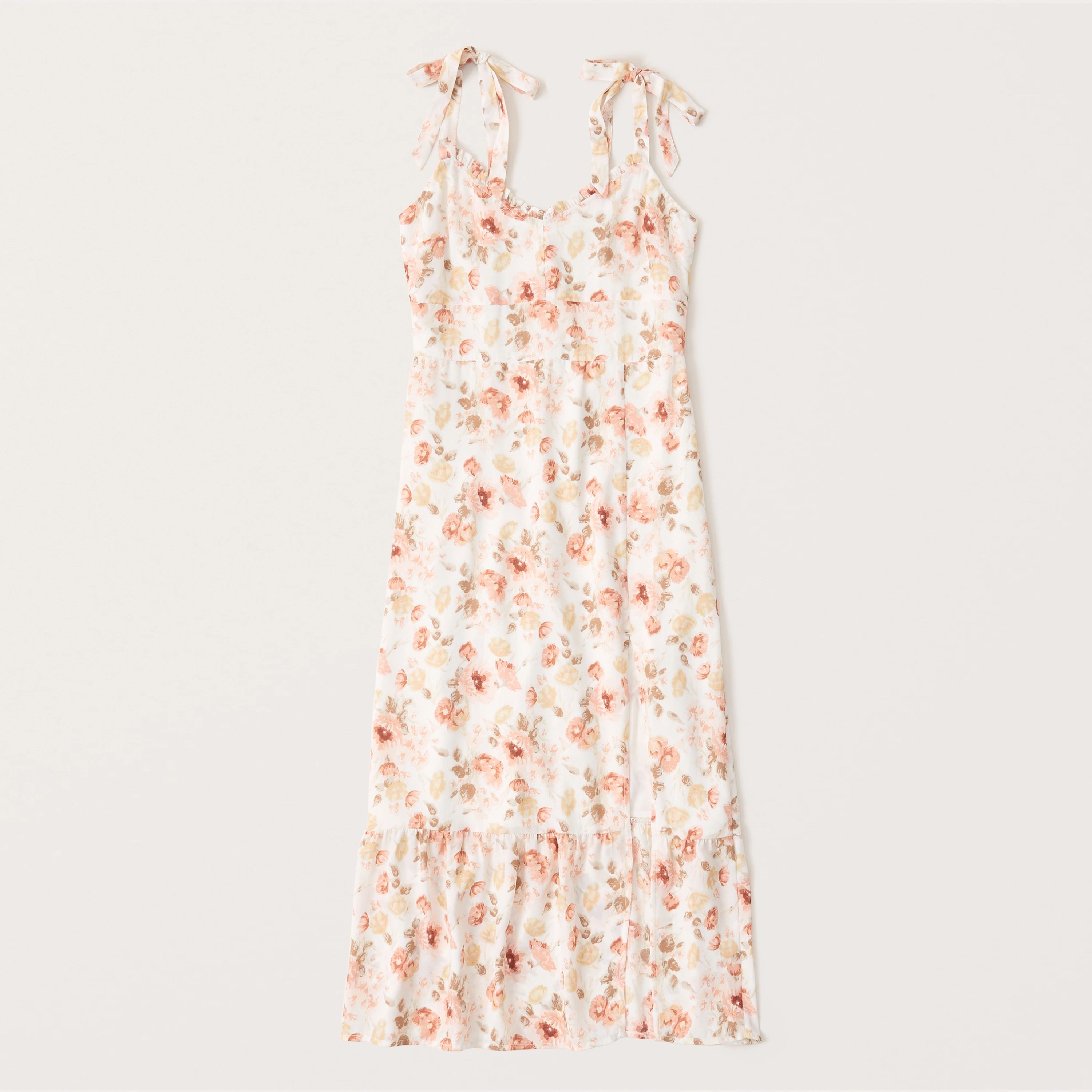 Tie-Strap Midi Dress | Abercrombie & Fitch (US)