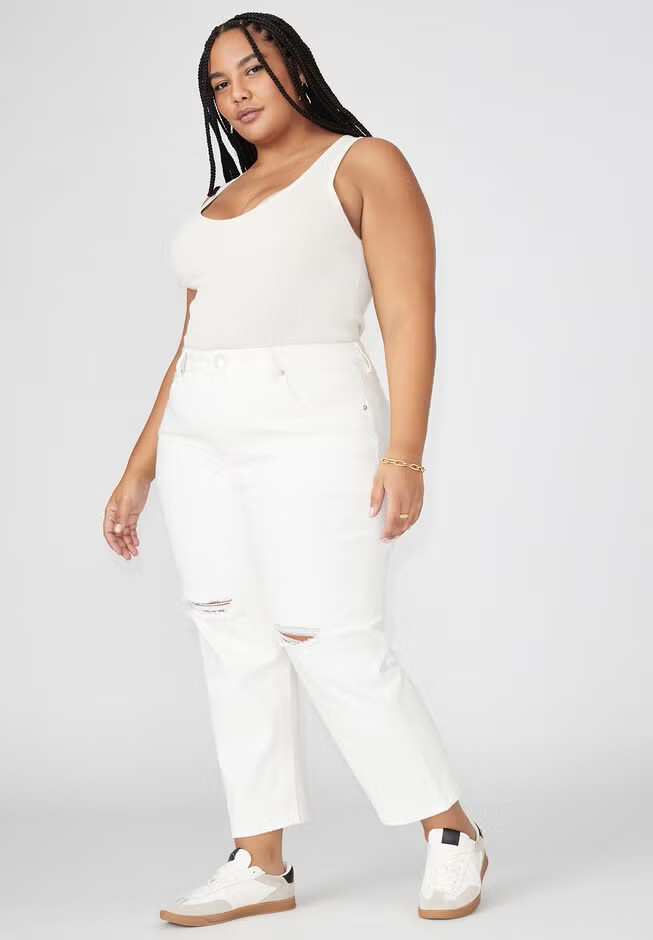 The Naomi Comfort Stretch Straight Jean Crop | Eloquii