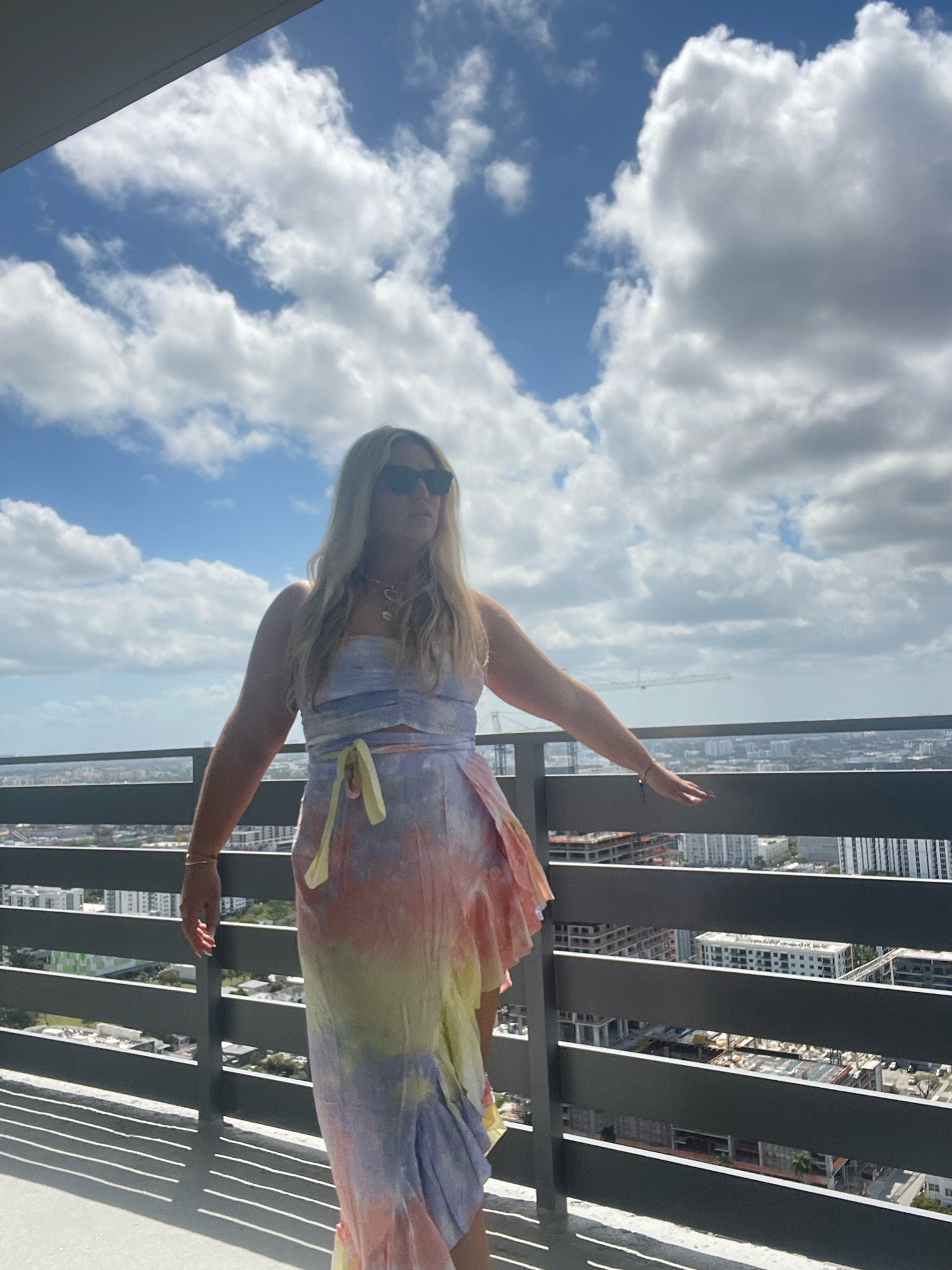 Tie dye dress is from Tiara Hawaii but is sold out — daily edit cover from Found by Em