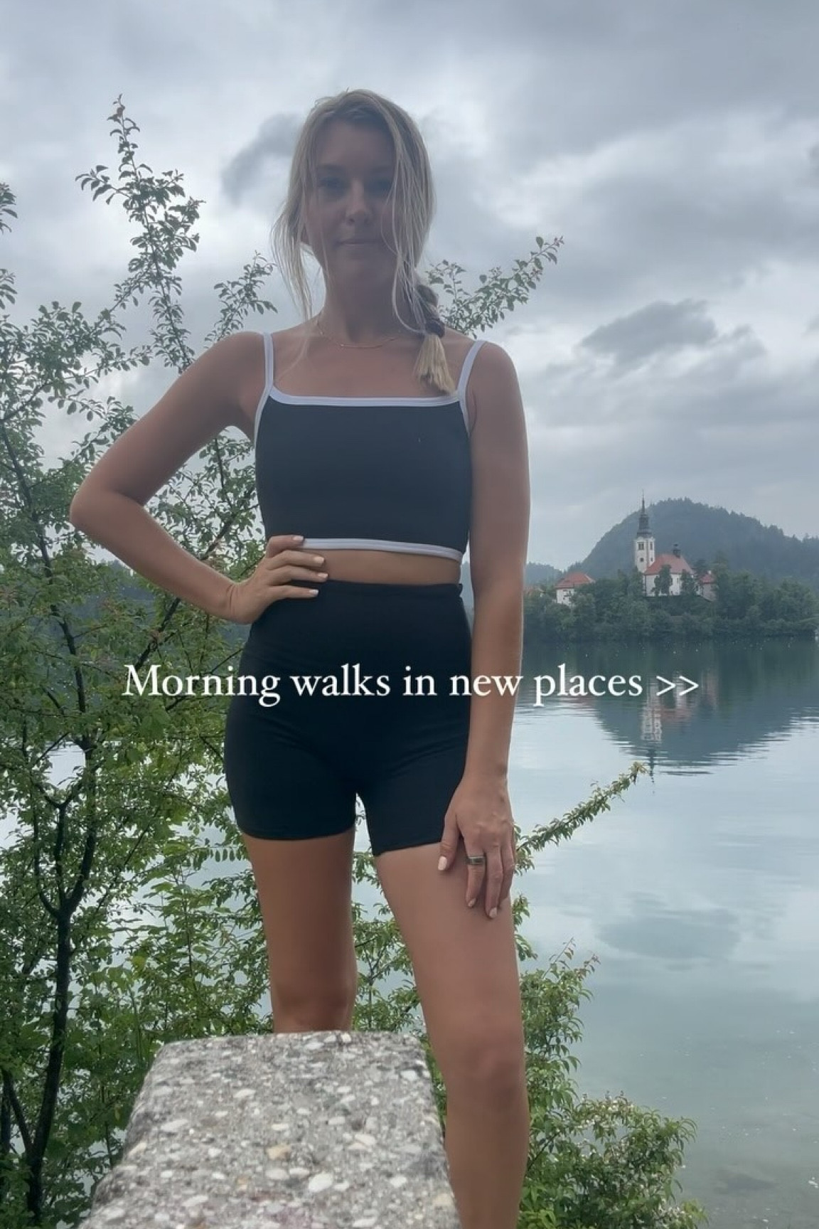 Feels like a fairytale 🏰

Set is linked in ltk shop 

Summer fashion / summer workout sets / beyond yoga set / black and white set / vacation style / European summer / lake bled / Pinterest style / Pinterest outfits / mid 20s style / athletic wear / workout outfits / morning walks 

#summerfashion #outfitoftheday #workoutoutfit