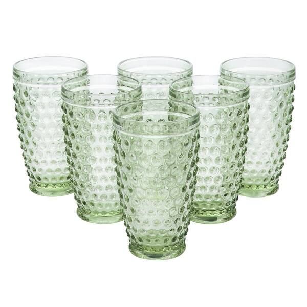 Martha Stewart 6 Piece Hobnail Handmade Glass Tumbler Set in Green | Bed Bath & Beyond