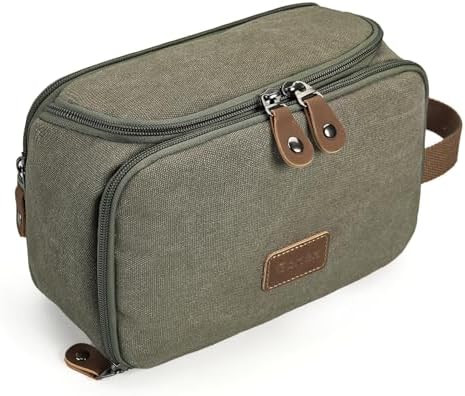 Gonex Travel Toiletry Bag for Men, Water Resistant Canvas Wide Open Shaving Bag with Wet Dry Comp... | Amazon (US)
