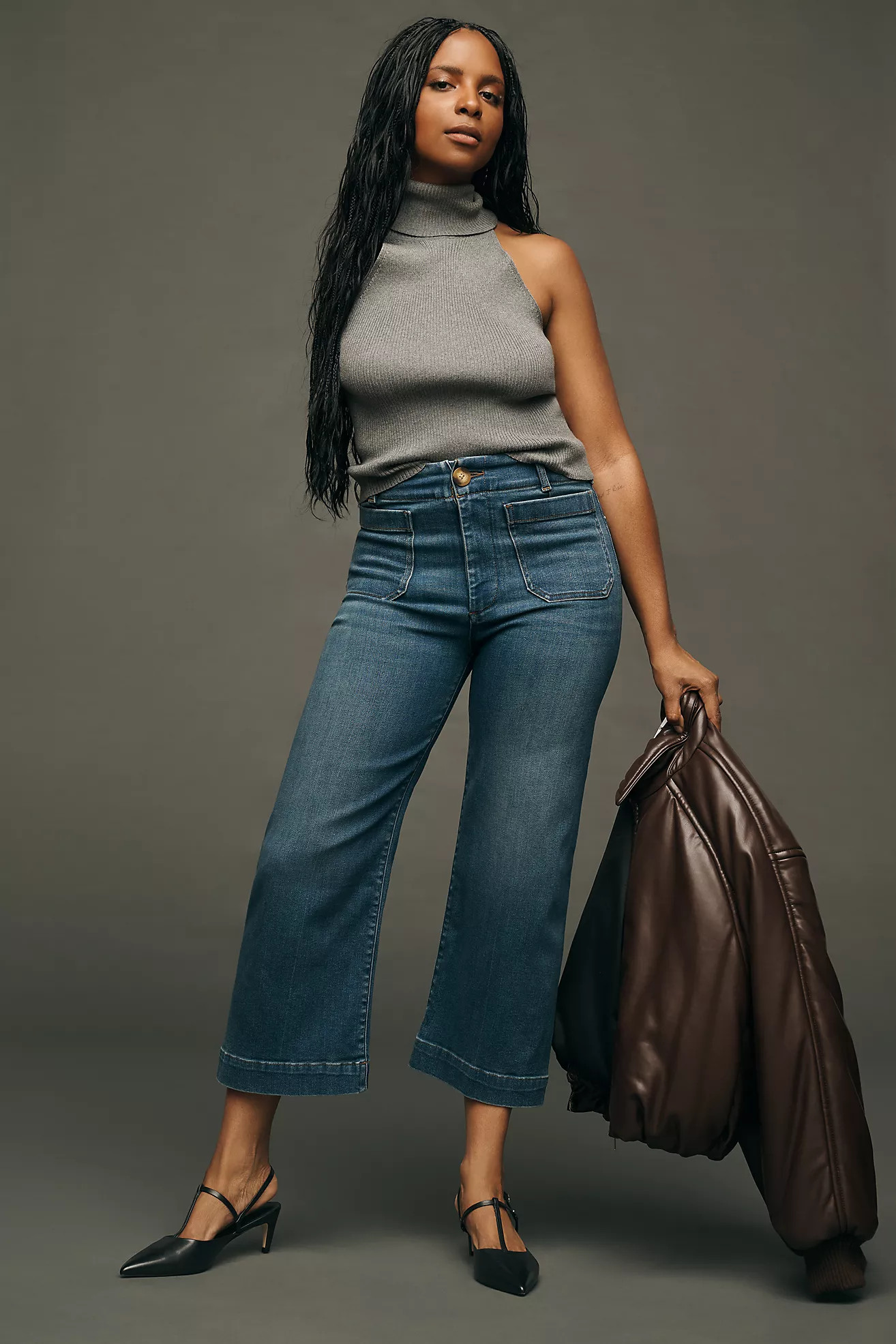 The Colette Denim High-Rise Cropped Wide-Leg Jeans by Maeve | Anthropologie (US)