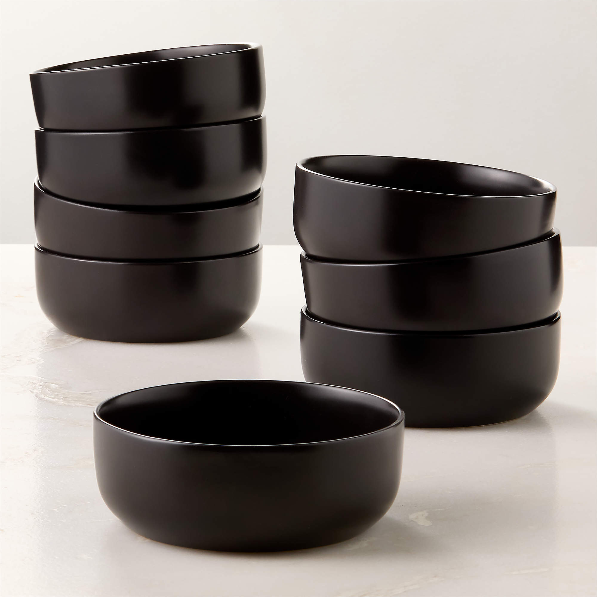 Mori Matte Black Soup Bowls Set of 8 + Reviews | CB2 | CB2