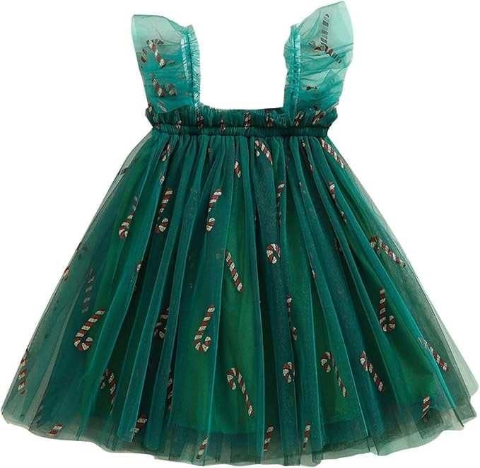 Toddler Christmas Tutu Dress Baby Girl Sleeveless Layered Tulle Dress Little Girl Princess Dresse... | Amazon (US)